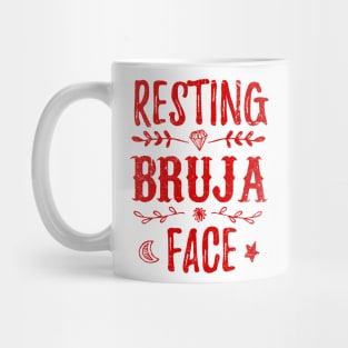 Resting Bruja Face - Red Grunge design Mug